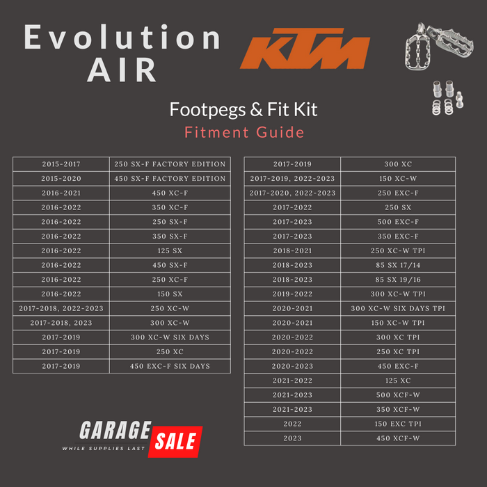 Fastway Evolution Air Footpegs & Fit Kit