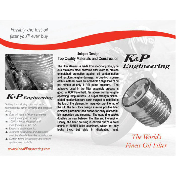 K&P #2151 Stainless Steel oil filter